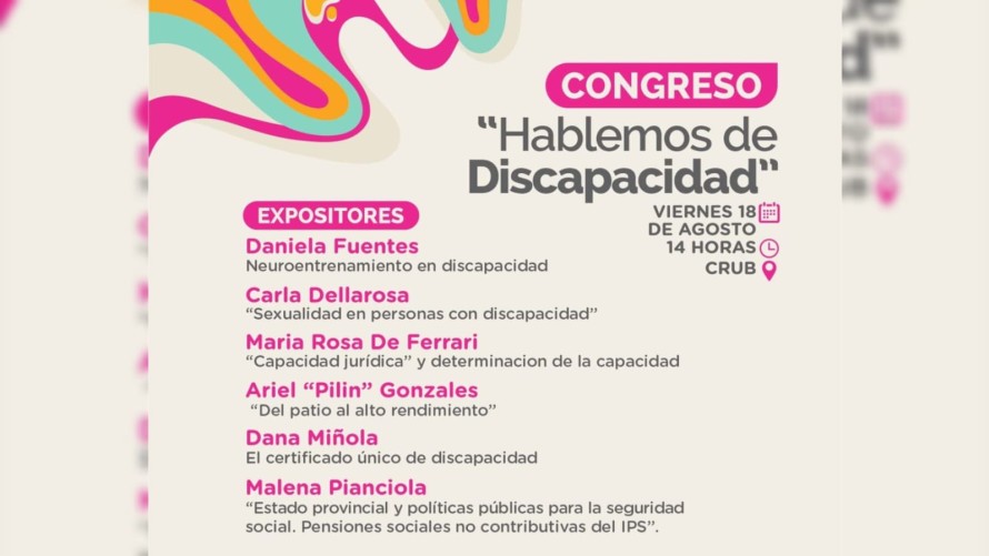 Se desarrollará el congreso “Hablemos de Discapacidad”