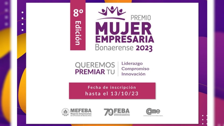 Se encuentra abierta la inscripción al Premio Mujer Empresaria Bonaerense 2023