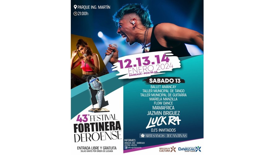 Luck Ra, Guasones y la bolivarense Jazmín Briguez se presentarán en La Fortinera